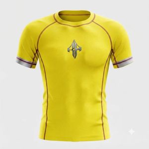 Nuevo Rashguard Cómodo para Adultos, Manga Corta, Cuello Redondo, Estampado por Sublimación, Secado Rápido, Transpirable, Material de Spandex/Poliéster para Hombre - Product Image 2