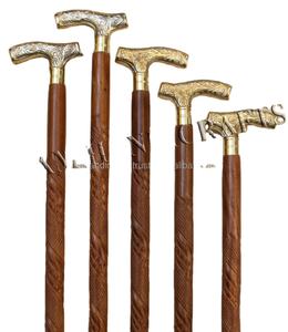 Bastón plegable de Estilo Vintage hecho a mano con mango Derby de latón Diseño de bastón de madera para caminar para senderismo - Product Image 1
