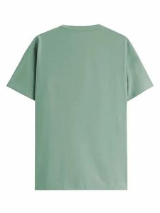 เสื้อยืดผู้ชายผ้าคอตตอนเจอร์ซีย์ 180 กรัม สำหรับฤดูร้อน ทรงหลวม สไตล์ลำลอง ปักลาย 3 มิติ รับปักโลโก้ ปักลาย 3 มิติ แบบ OEM สีพื้น - Product Image 3