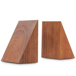 Offre Spéciale : Serre-livres en bois massif, design moderne et minimaliste, robuste, grain naturel, décoratif pour bibliothèque - Product Image 6