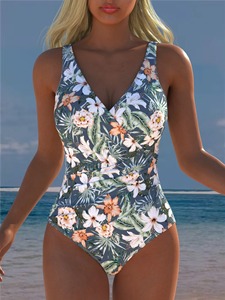 Nouveau Maillot de Bain Une Pièce Coloré 2026 pour Femme, Découpes, Col en V Profond, Design Torsadé, Rayures et Étoiles 2026 - Product Image 4