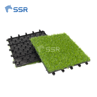 SSR VINA-Tuiles Gazon Artificiel-Mélange de bois d'herbe à emboîter Tuiles de terrasse pour carreaux de balcon Décorations de bricolage