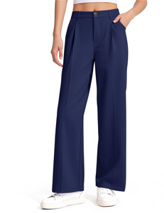 Girls Wide Leg Dress Pants Preppy Elementary Uniforms <b>School</b> <b>Trousers</b> <b>Elastic</b> <b>Waist</b> Student Pants - Product Image 2