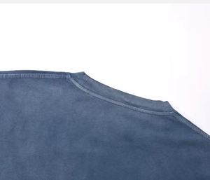 T-shirt unisexe en coton épais personnalisé pour homme, brodé, délavé à l'acide, motif uni, coupe oversize et carrée, effet soleil émaillé, idéal pour l'été - Product Image 6