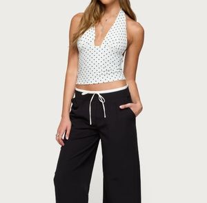 Women's Plaid <b>Cami</b> <b>Top</b> With Bow Detail V-Neck Casual Woven Tank <b>Top</b> - Product Image 5