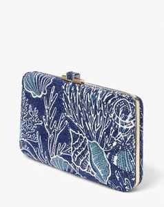 Bolso de mano cuadrado clásico hecho a mano con cuentas para mujer, diseño de conchas marinas, bolso de moda, bolso de noche de lujo con bordado, cadenas y anillo - Product Image 4