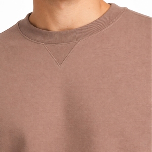 Men Solid Color Crewneck <b>Fleece</b> <b>Sweatshirt</b> Shorts Set Casual Two Piece Tracksuit Comfortable Lounge Activewear Quick Dry Outfit - Product Image 4