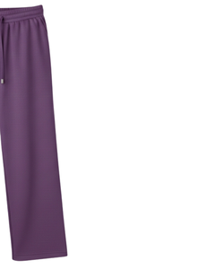 Pantalones Deportivos Anchos Color Morado Ciruela Personalizados, Cintura Elástica con Cordón, Pantalones Casuales para Mujer, Suaves y Cómodos, Suministro al por Mayor - Product Image 2