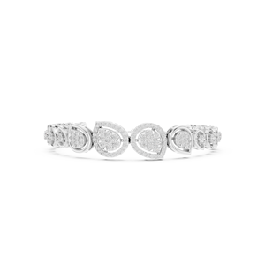 Bracelet en or rose massif 9K 10K 14K 18K avec diamants CVD de laboratoire VVS DEF, style poire et grappe, chaîne et maillons tendance - Product Image 4