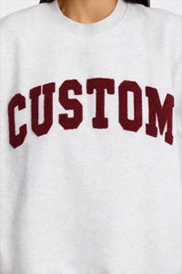 Custom Women's Oversized Crew Neck Fleece <b>Sweatshirt</b>, Casual <b>Long</b> Sleeve Pullover Streetwear Top - Product Image 5