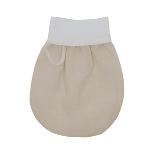 Gants exfoliants pour le visage et le corps en soie de cocon turque 100% naturelle, blancs, doux au toucher - Product Image 2