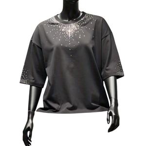 Camiseta de alta calidad para hombre, camiseta informal a la moda con logotipo personalizado para hombre, Camiseta de algodón 100% con diamantes de imitación para hombre, Camiseta holgada - Product Image 1