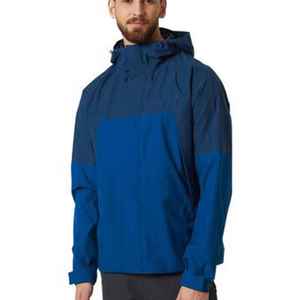Veste imperméable à capuche pour homme, style sportif, coupe classique, coque en polyester, fermeture éclair, pour l'automne - Product Image 1