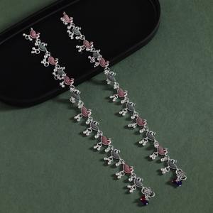 OM Fashion Studio Joyería fina Delicadas cuentas de plata en capas Cadena de tobillo Joyería de pie para mujeres Ligero Clásico - Product Image 2