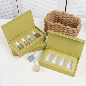 Custom Paper Printing Magnetic Closure Folding Nail Polish Cosmetic <b>Box</b> Packaging <b>Box</b> With Insert for Nail Polish <b>Bottles</b> - Product Image 1