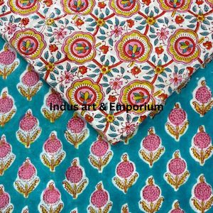 Block Print Cotton Cambric 60X60 Running Fabric Traditional Jaipuri Print Cotton Fabric - Product Image 6