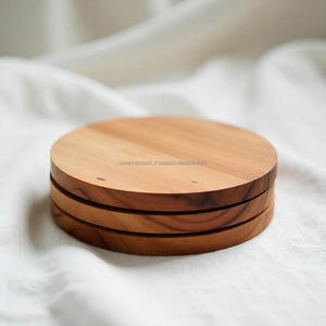 Sous-verres en bois faits à la main pour décor de bureau à domicile Protection de table rustique naturelle pour tasses à café et thé Fournisseur en vrac de l'Inde - Product Image 2