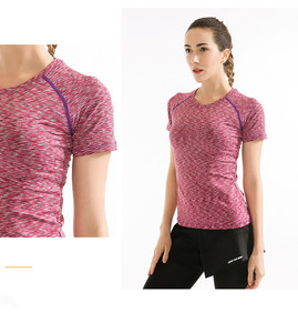 T-shirt de sport pour femme en polyester et élasthanne, couleurs personnalisées, extensible, de haute qualité, durable, pour la course à pied - Product Image 3
