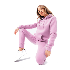 ชุดเซ็ตเสื้อผ้าสตรีทแวร์สองชิ้น ผ้าเทคฟลีซลายเรียบ สไตล์ลำลองสำหรับฤดูหนาว เสื้อฮู้ดแขนยาว กางเกงขายาว เป็นมิตรต่อสิ่งแวดล้อม - Product Image 1