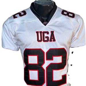 Camiseta de fútbol americano con foto real, talla grande, transpirable, de sarga, sublimación, pantalones integrados, bordado de paquete de equipo corto - Product Image 1