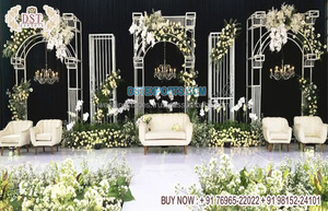 Marco trasero de Mehrab moderno para decoración de Ramadán decoración de boda musulmana Mehraab paneles de fondo decoración de escenario con marcos traseros de Metal - Product Image 4