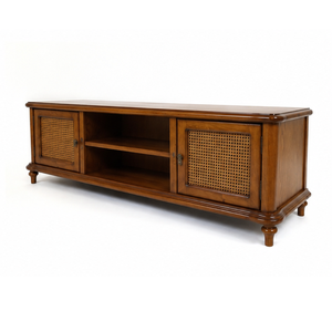 Modern Solid Teak Wood Rattan Cane TV <b>Sideboard</b> Cabinet Living Room <b>Storage</b> Console Media <b>Sideboard</b> Furniture - Product Image 4