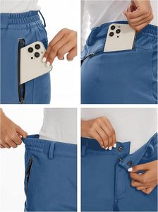 Pantalon de randonnée pour femme, bleu, imperméable, fermeture à boutons, polyester, vêtements d'extérieur - Product Image 5