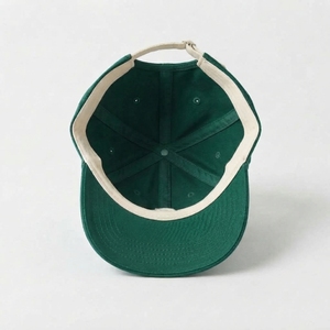Grüne Baseballkappe mit weißem gesticktem Buchstaben A, 6-Panel, enganliegende Unisex-Freizeitmütze - Product Image 4