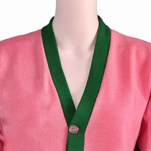 Greek Sorority Fraternity Winter <b>Cardigan</b> V-Neck Women's Acrylic Knitted Embroidery Appliques Logo <b>Varsity</b> Button Customizable - Product Image 2