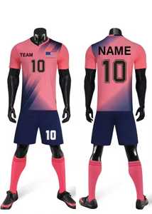 ชุดฟุตบอลชายแบบไล่เฉดสี พิมพ์ลายแบบซับลิเมชั่น เสื้อเจอร์ซีย์ กางเกงขาสั้น ผ้าโพลีเอสเตอร์ระบายอากาศได้ดี ขนาดผู้ใหญ่ - Product Image 4