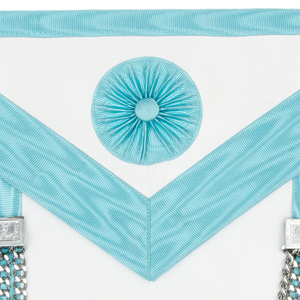 Tablier de Maître Maçon de la Franc-Maçonnerie, brodé, en tissu de coton et cuir avec ruban, pour l'usage des Maçons - Product Image 3