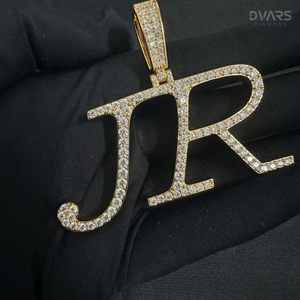 Colgante de Plata de Ley 925 con Nombre Personalizado y Moissanita VVS, Colgante con Letra Inicial, Joyería Hip Hop - Product Image 1