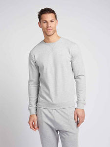 Sweat-shirt col rond noir pour homme en polyester/coton, coupe classique, teinture unie, design premium, respirant, idéal pour l'hiver – Vente en gros - Product Image 2