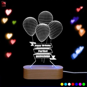 Best Selling 3D Illusion LED Lamp <b>Balloon</b> Shape Design Colorful Acrylic Night Light Romantic Home Decor For Gift For Sale - Product Image 6