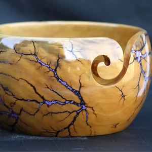 Handmade Wooden Yarn Bowl | Yarn Holder for Knitting & Crochet | Thread <b>Storage</b> Bowl | Craft Spinning Organizer | Smooth Finish - Product Image 3