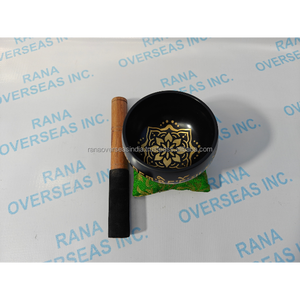 Juego de Cuencos Tibetanos de Latón Negro Antiguo de 4 Pulgadas Hechos a Mano, con Martillo, Cojín, para Yoga, Chakra, Meditación, Regalo - Product Image 5