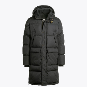 <b>Men's</b> Long <b>Hooded</b> Down Puffer Jacket Windproof Thick Quilted Casual Winter <b>Coat</b> With Pockets Solid Color Zipper Closure - Product Image 4
