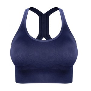 Sujetador deportivo de talla grande personalizado para mujer, top de gimnasio sin costuras, transpirable, para fitness y yoga, de nailon y elastano, con soporte alto y logo frontal. - Product Image 5