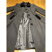 Manteau d'hiver vintage gothique pour femme en mélange de laine avec col et poignets en fausse fourrure - Manteau de princesse évasé et cintré