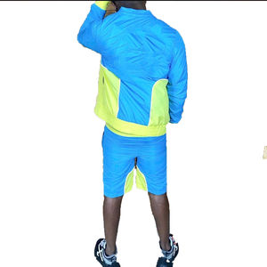 Ensemble de sport décontracté pour homme, coupe-vent réfléchissant d'été, short et t-shirt, ensemble de survêtement en nylon pour homme - Product Image 4