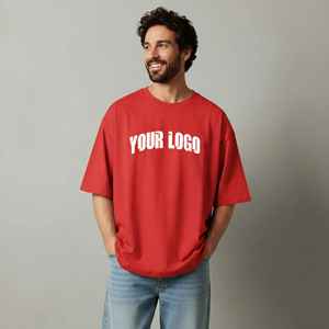 2026 Top Quality Oversized Men's <b>Hip</b> Hop T-Shirts Drop Shoulder O-Neck Short Sleeve Baggy 100% Cotton Plus Size T-shirt - Product Image 4