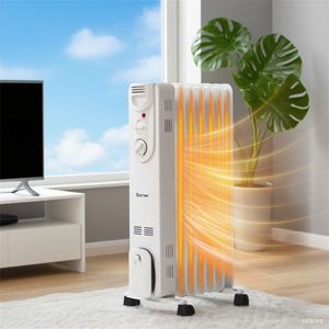 Calentador Eléctrico de Espacio de 1500W, 3 Modos de Calefacción, Funcionamiento Silencioso, Asa con Ruedas para Fácil Movimiento (Blanco), Incluye Protección Contra Sobrecalentamiento para EE. UU. - Product Image 1