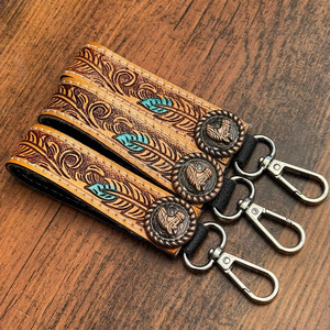 OEM ODM personalizado hecho a mano Clip de llave de cuero genuino llavero de Metal Concho llavero regalo promocional llaveros hechos a mano - Product Image 5