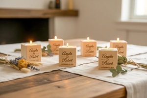 Wood <b>Tea</b> Light Holder Set Round Handmade Candle Holder for Home Decoration - Product Image 1