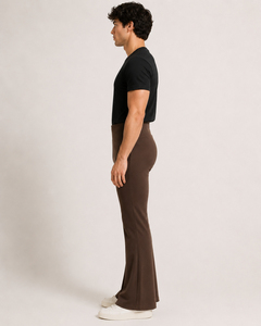 Leggings acampanados personalizados para hombre, ropa de gimnasio, pantalones acampanados ecológicos, leggings de compresión de cintura alta, leggings para entrenamiento en el gimnasio para hombre - Product Image 3
