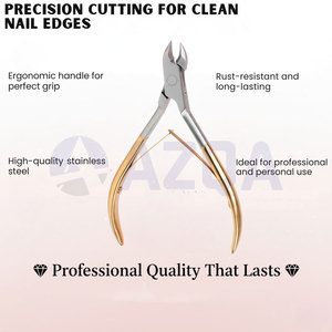 Stainless Steel Professional <b>Cuticle</b> Nipper Gold Plated Handle Nail Trimming <b>Tool</b> for Manicure Pedicure Grooming Use - Product Image 4