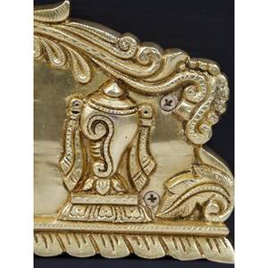 Tenture murale de symboles Vaishnava à cadre en bois de 12 \ "en laiton élégant décor à la maison - Product Image 3