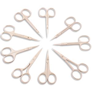 Ciseaux d'outil de manucure en acier inoxydable de logo personnalisé de haute qualité pour les lames incurvées droites pointues de sourcil de poils de nez - Product Image 4