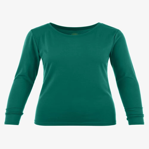 Blouse médicale en coton tricoté à manches longues verte pour femmes, uniforme médical pour infirmières d'hôpital - Product Image 1