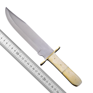 Couteau de chasse Bowie à pointe tombante de qualité industrielle, fait main sur mesure, lame fixe en acier au carbone, étui en cuir, survie en extérieur, USA UE - Product Image 6